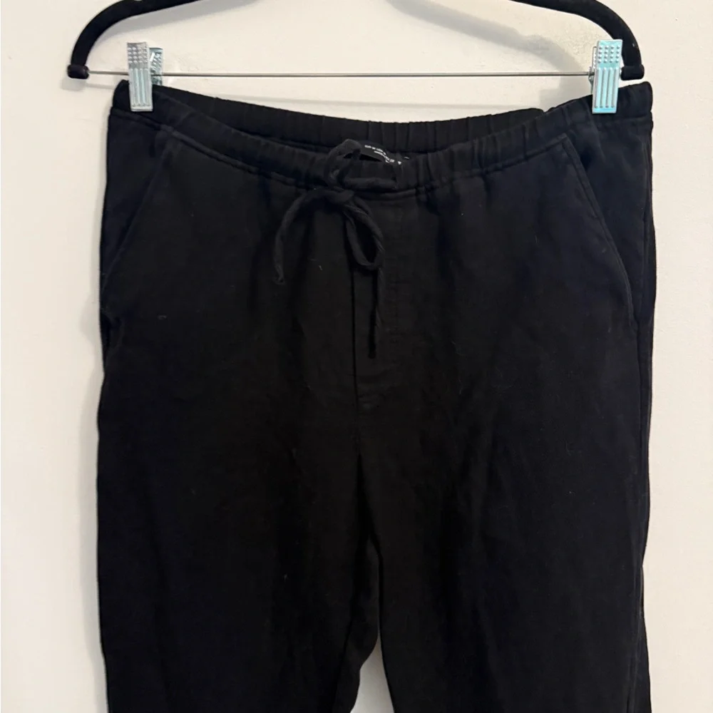 Zara Black Linen-Blend Drawstring Pants • Relaxed Fit • Size M 🖤